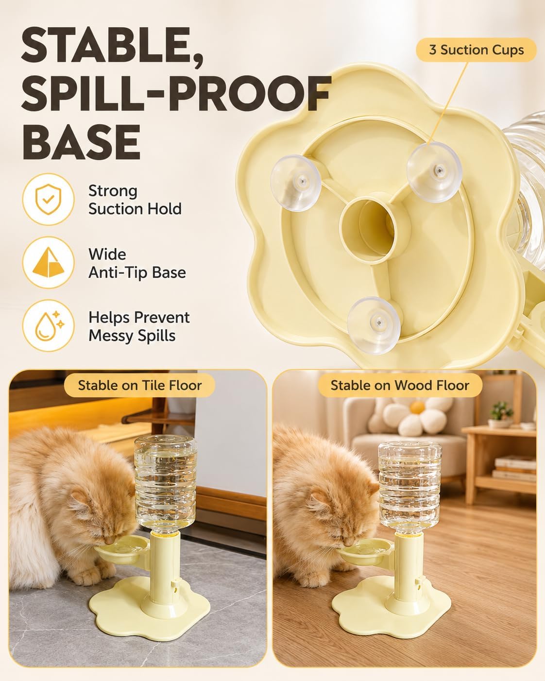Gravity Cat Water Dispenser Stand, Spill-Proof, Filter-Free, No Electricity with a Bucket (Blue)