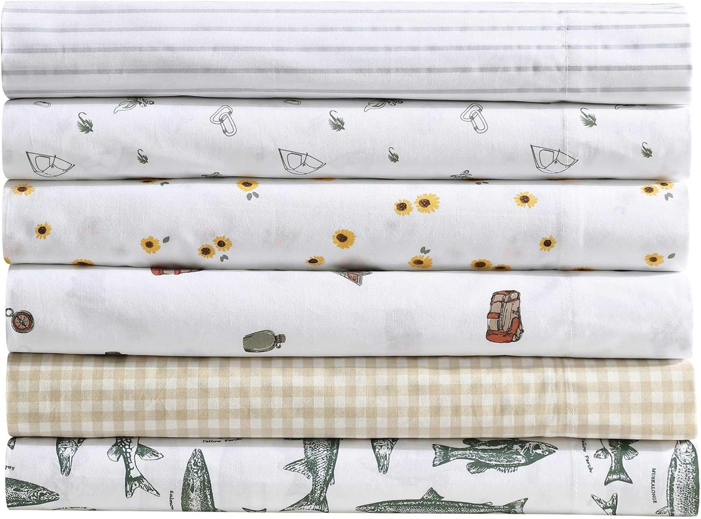 Queen Sheet Set with Fitted Sheet & Pillowcases, 100% Cotton Percale Bedding, Crisp & Cool, Deep Pocket, Sunflower Yellow
