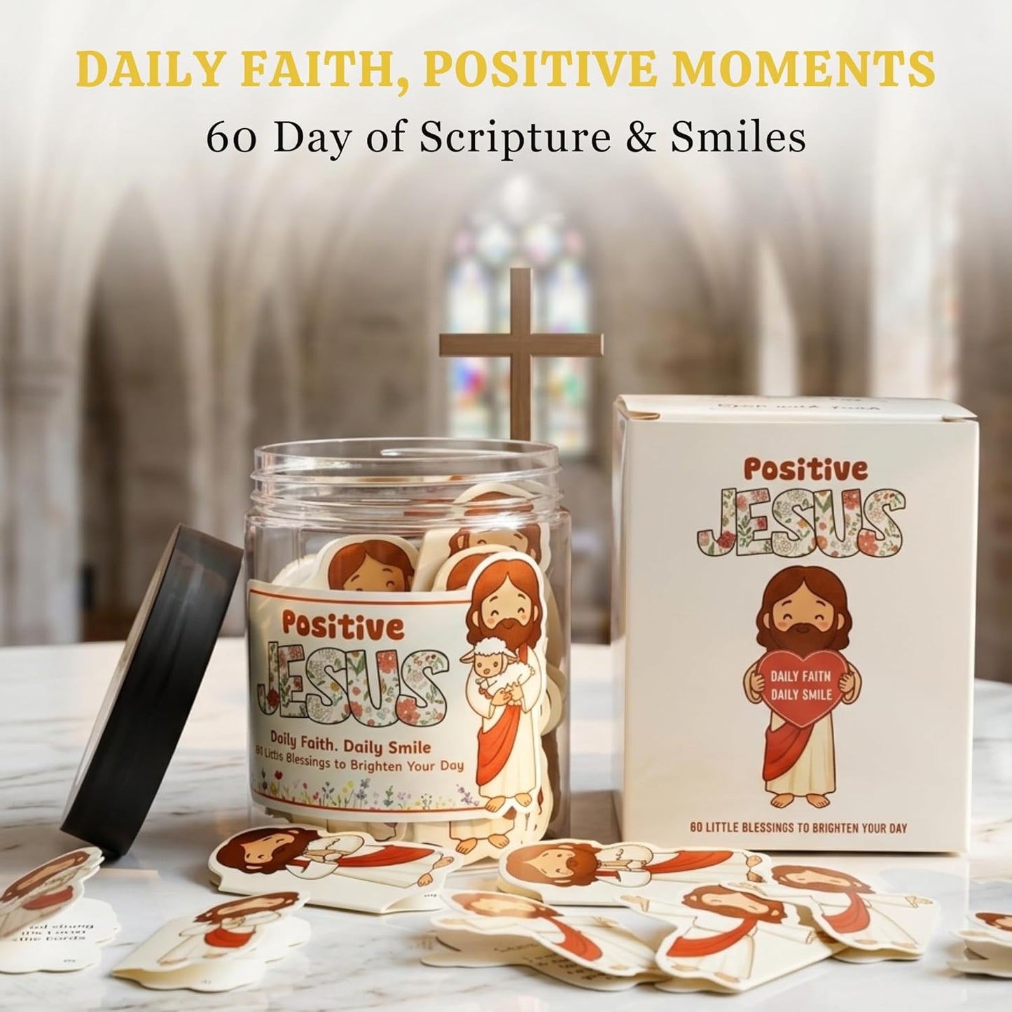 Positive Sunshine Jar - 60 Affirmation Cards, Emotional Support, Yellow - Sunflower - Sunshine Gifts, Stocking Stuffers, Human Sunshine Gift For Women, Cowokers, Friends, Teens