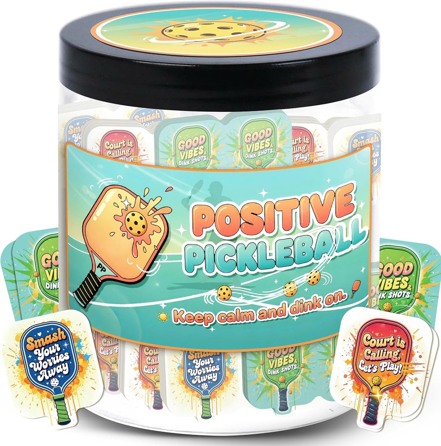 Positive Sunshine Jar - 60 Affirmation Cards, Emotional Support, Yellow - Sunflower - Sunshine Gifts, Stocking Stuffers, Human Sunshine Gift For Women, Cowokers, Friends, Teens