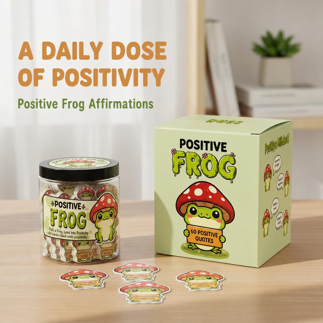 Positive Sunshine Jar - 60 Affirmation Cards, Emotional Support, Yellow - Sunflower - Sunshine Gifts, Stocking Stuffers, Human Sunshine Gift For Women, Cowokers, Friends, Teens