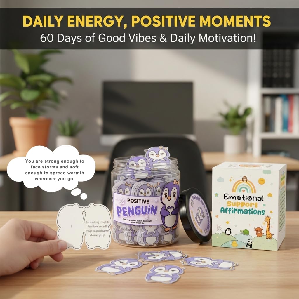 Positive Sunshine Jar - 60 Affirmation Cards, Emotional Support, Yellow - Sunflower - Sunshine Gifts, Stocking Stuffers, Human Sunshine Gift For Women, Cowokers, Friends, Teens