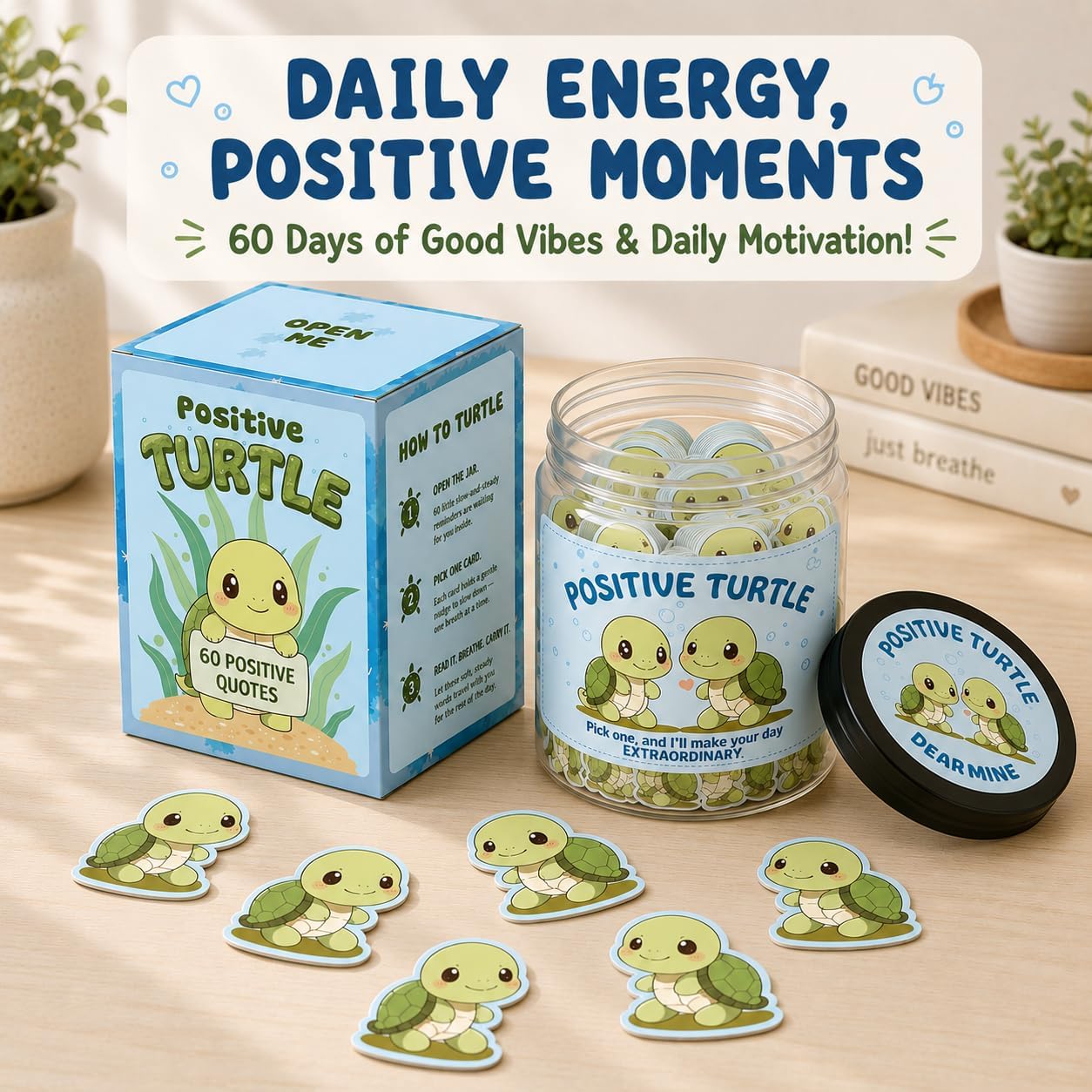 Positive Sunshine Jar - 60 Affirmation Cards, Emotional Support, Yellow - Sunflower - Sunshine Gifts, Stocking Stuffers, Human Sunshine Gift For Women, Cowokers, Friends, Teens