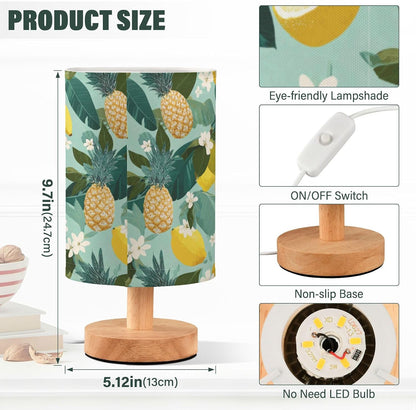 Bedside Table Lamp Lemon Yellow Citrus Fruits (18) Kids Nightstand Lamp Night Light Fabric Shade for Bedroom Living Room Home Office
