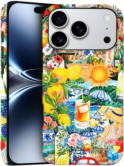 Case for iPhone 17,Lemon Summer Collage Phone Case Cover for Girls Women（Frosted & Durable）