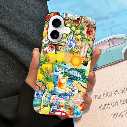 Case for iPhone 17,Lemon Summer Collage Phone Case Cover for Girls Women（Frosted & Durable）