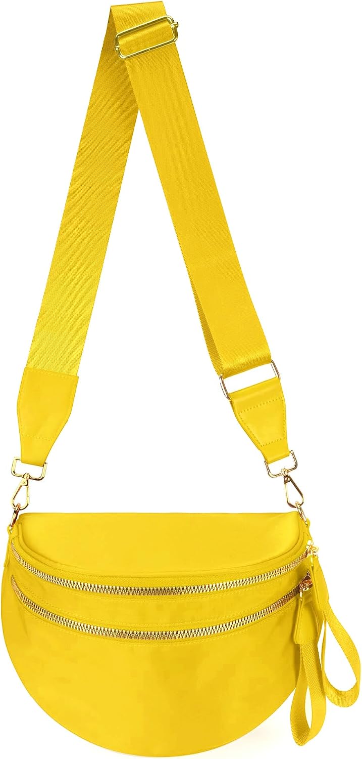 Spacious Nylon Crossbody Bag Bum Bag Handbags Purses for Women | Large crossbody bags shoulder bag,Lightweight diaper bag mom bag,fanny pack crossbody for women,Trendy wallets purses