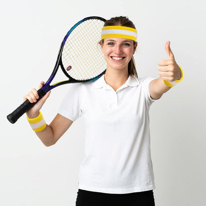 Sweatbands Set Headband Wristbands Neon Sports Fitness 80s Costumes Accessories 80s Workout Outfit for Men Women