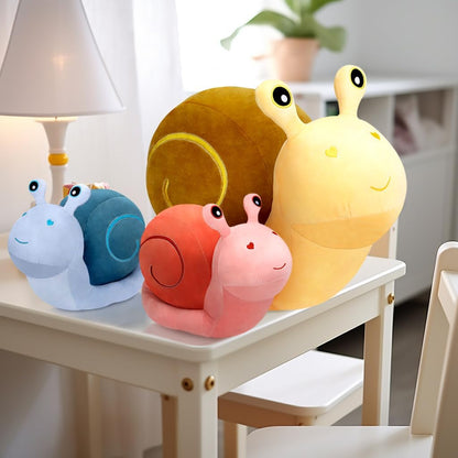 Snail Plush Pillow, Yellow 7.8 Inch, Cute Stuffed Animal Plushies | 4 Sizes Soft Snail Toy Plush, Hidden Zipper, Kawaii Home Decor Gifts for Adults and Kids