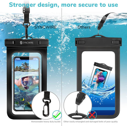 Waterproof Phone Pouch IPX8 Beach Cruise Travel Essentials 2 Pack | Cell Phone Dry Bag, Waterproof Phone Case for iPhone Samsung, Touch Screen, Adjustable Lanyard, UP to 7 Inches