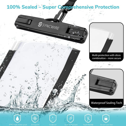 Waterproof Phone Pouch IPX8 Beach Cruise Travel Essentials 2 Pack | Cell Phone Dry Bag, Waterproof Phone Case for iPhone Samsung, Touch Screen, Adjustable Lanyard, UP to 7 Inches