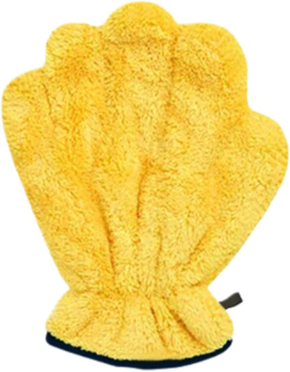 Pet Grooming Gloves – Dog & Cat Bath Gloves with Quick-Dry Absorbent Microfiber, Gentle Bathing & Drying Gloves for Washing, Massaging & Shedding, 10.2x7.9x0.79in (Yellow,1)