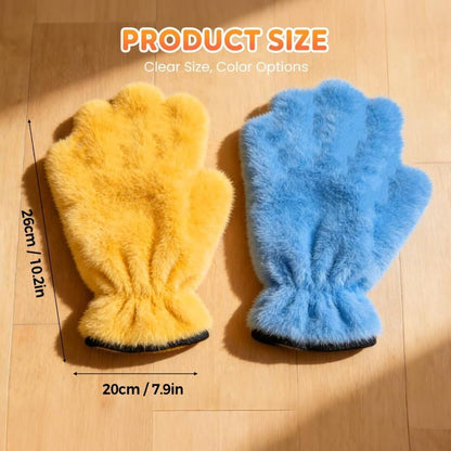 Pet Grooming Gloves – Dog & Cat Bath Gloves with Quick-Dry Absorbent Microfiber, Gentle Bathing & Drying Gloves for Washing, Massaging & Shedding, 10.2x7.9x0.79in (Yellow,1)