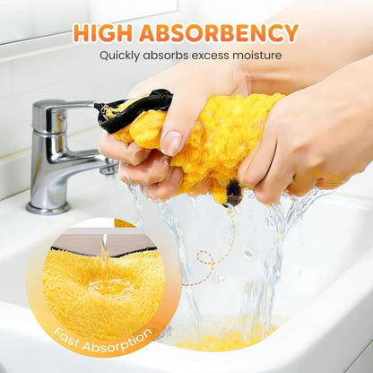 Pet Grooming Gloves – Dog & Cat Bath Gloves with Quick-Dry Absorbent Microfiber, Gentle Bathing & Drying Gloves for Washing, Massaging & Shedding, 10.2x7.9x0.79in (Yellow,1)