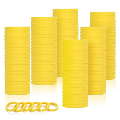 120 Pcs Yellow Hair Ties for Women, No Damage Soft Seamless Nylon Hair Elastics for Thick Hair, Ponytail Holders, Solid Yellow Hair Accessories