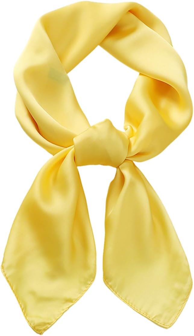 Women Square Scarf 27.5" Emulation Silk Head Bandanas Neckerchief | Neck Scarf, Solid Color Satin scarves,fashion Handbag Hair Ribbons, neck carré, 50s Retro Headwear,Light Weight Soft