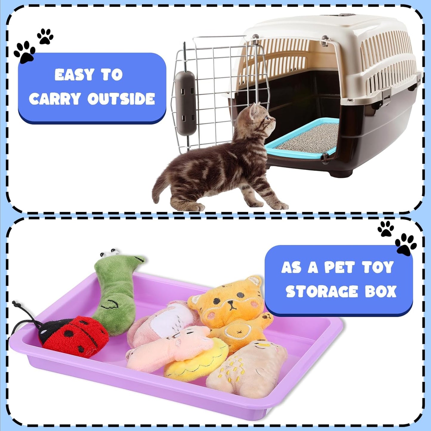10 Pcs Small Litter Box for Kittens 9.65"*7.28''*0.98'' Plastic Portable Small Cat Litter Pan Low Entry Kitten Tray Waterproof Travel Toilet Bunny Supplies(Colorful)