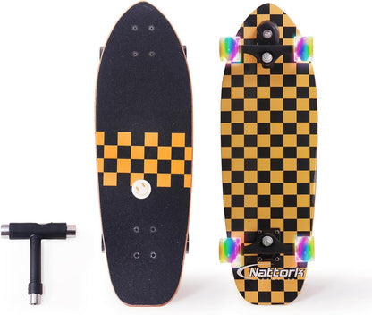 Complete Kid Skateboards 29" x 9" Youth Cruiser Skateboard for Beginners Double Kick Deck Concave Girls or Boys Skateboard