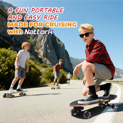 Complete Kid Skateboards 29" x 9" Youth Cruiser Skateboard for Beginners Double Kick Deck Concave Girls or Boys Skateboard
