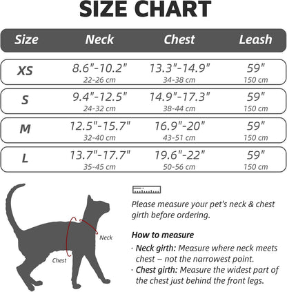 Escape-Proof Cat Harness and Leash Set - Adjustable and Comfortable - Ideal for Walking Cat Outdoors - Fits Small Dogs, Kittens, Medium, and Large Cats (Yellow, S)