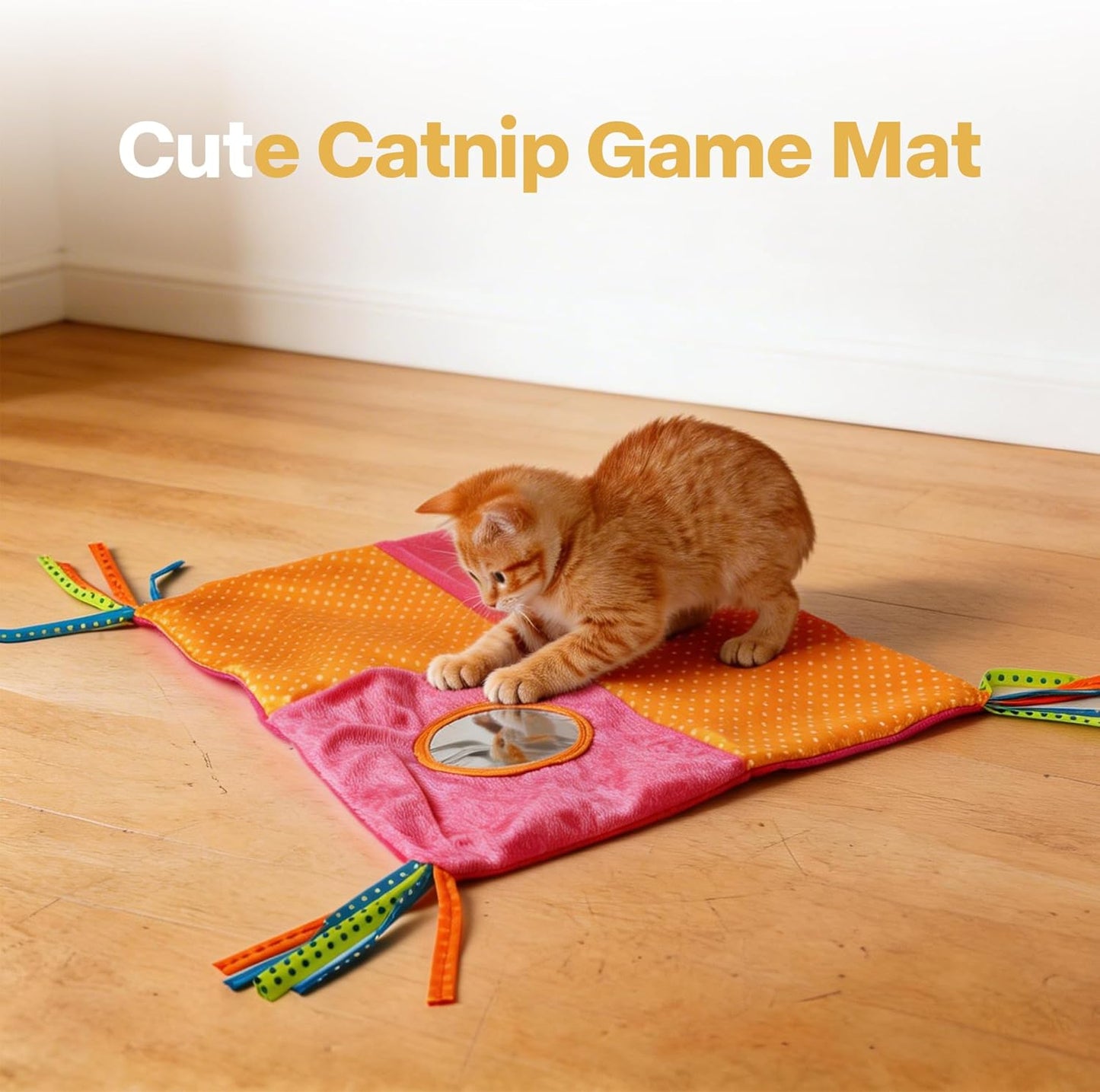Open Top Cat Litter Box, Low Entry Kitten Pan with Scoop and Mat | Includes scoop and play mat, 14.3x10.8x6.3in, blue, anti-splash lid