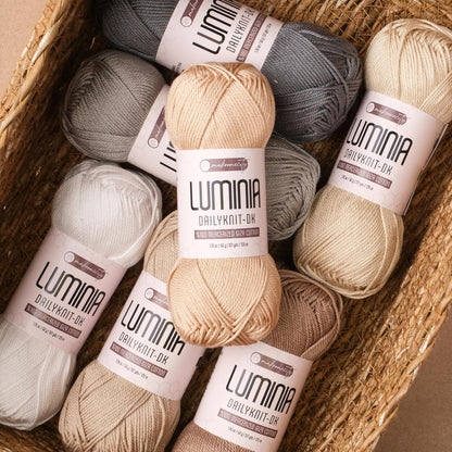 Luminia Mercerized Giza Cotton Yarn, Lightweight #3 DK Yarn for Knitting & Crochet, 50g/137yd, Soft Silky Shine Perfect for Summer Garments, Tops & Baby Projects (Light Yellow, 1 Skein)