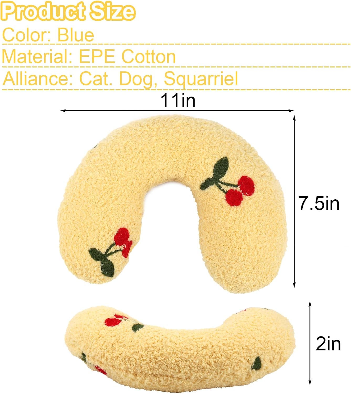 Dog Pillow, Anxiety Relief Pillow for Dog | Ultra Soft High Density Calming Pillow for Joint Relief Sleeping Improve, Pet Calming Toy Yellow
