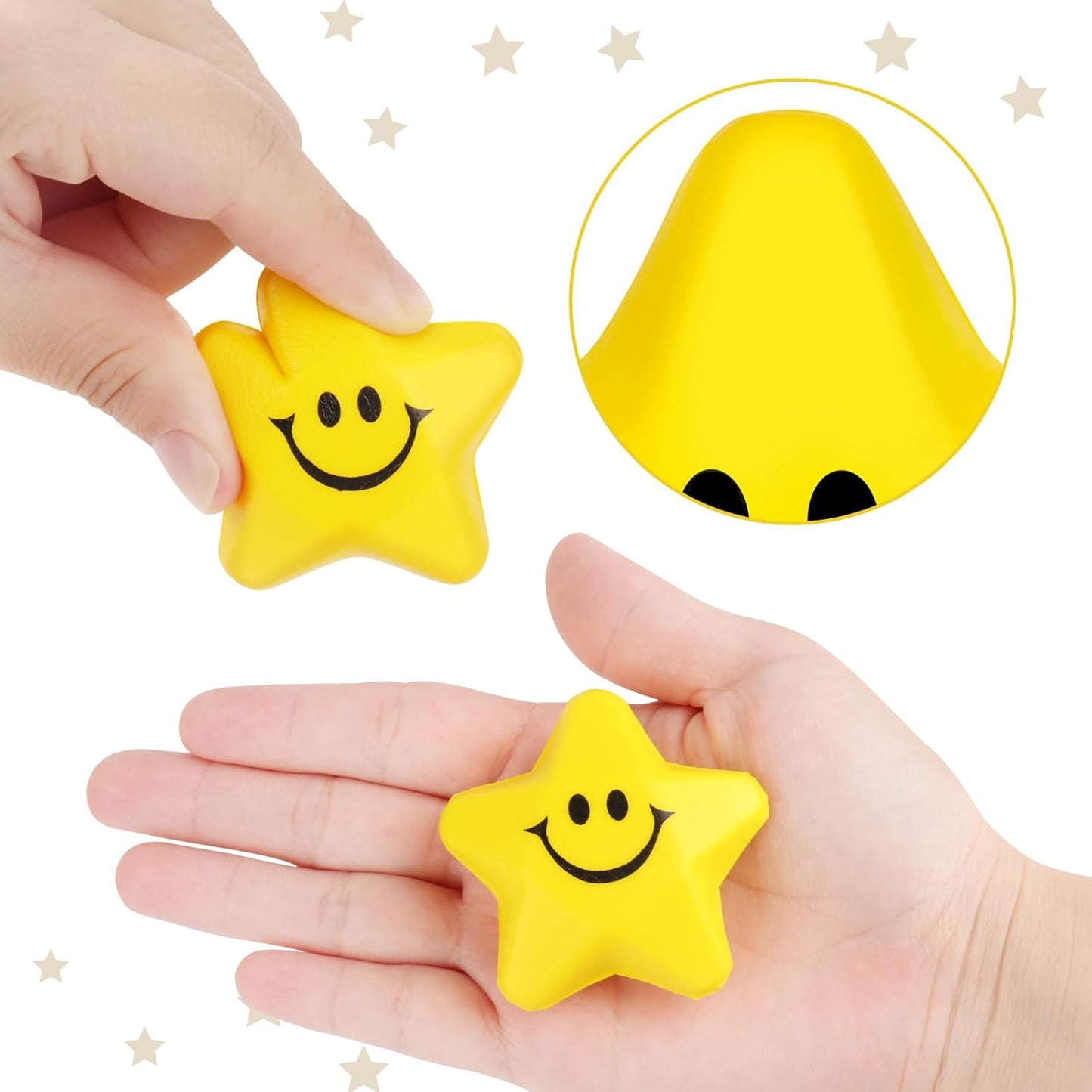 24PCS for Star Stress Balls Cute Mini Face Foam Toys 2.16Inch Mini Stress Relief Balls for Kids Adults Classroom Anxious Fidget Sensory Party Decorations Supplies