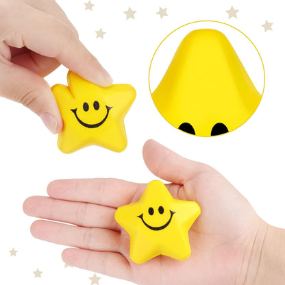 24PCS for Star Stress Balls Cute Mini Face Foam Toys 2.16Inch Mini Stress Relief Balls for Kids Adults Classroom Anxious Fidget Sensory Party Decorations Supplies
