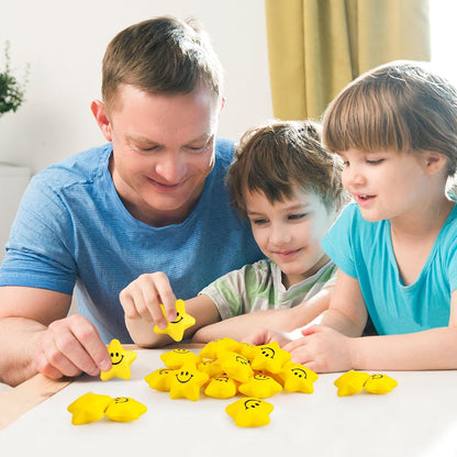 24PCS for Star Stress Balls Cute Mini Face Foam Toys 2.16Inch Mini Stress Relief Balls for Kids Adults Classroom Anxious Fidget Sensory Party Decorations Supplies