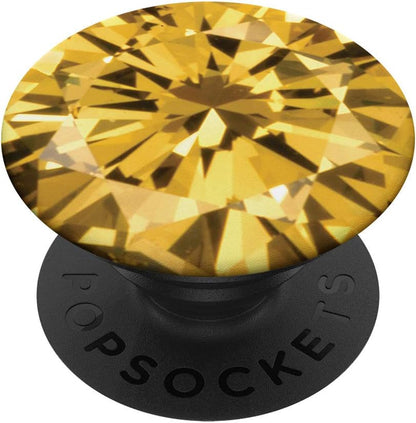 Cute Gold Yellow Diamond Print Glass Pieces Shapes Design PopSockets PopGrip: Swappable Grip for Phones & Tablets