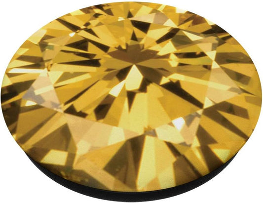 Cute Gold Yellow Diamond Print Glass Pieces Shapes Design PopSockets PopGrip: Swappable Grip for Phones & Tablets