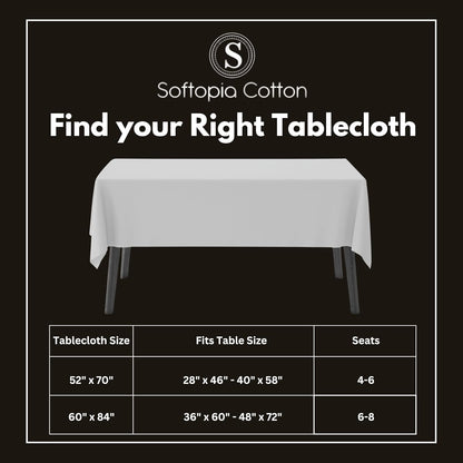 Farmhouse 52"x70" Tablecloth 100% Cotton Washable Rustic Rectangle Table Cover for Gifts, Dining, BBQ, Buffet Parties & Camping - Mustard Yellow