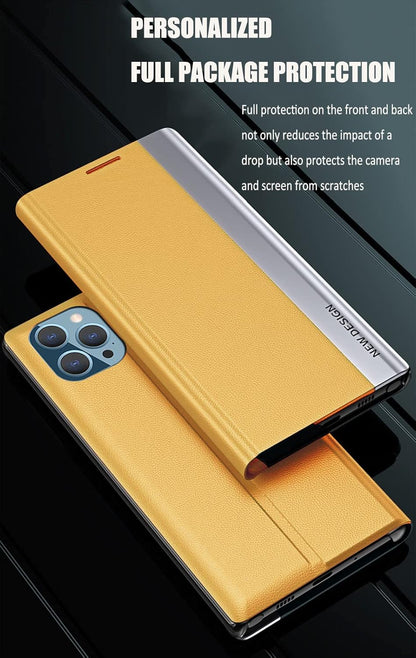 Flip Wallet Case Compatible with Samsung Galaxy A53 5G Phone Case PU Leather PC Bumper Magnetic Folio Kickstand Cover for Boy Girl Women Men(Yellow)