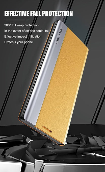 Flip Wallet Case Compatible with Samsung Galaxy A53 5G Phone Case PU Leather PC Bumper Magnetic Folio Kickstand Cover for Boy Girl Women Men(Yellow)