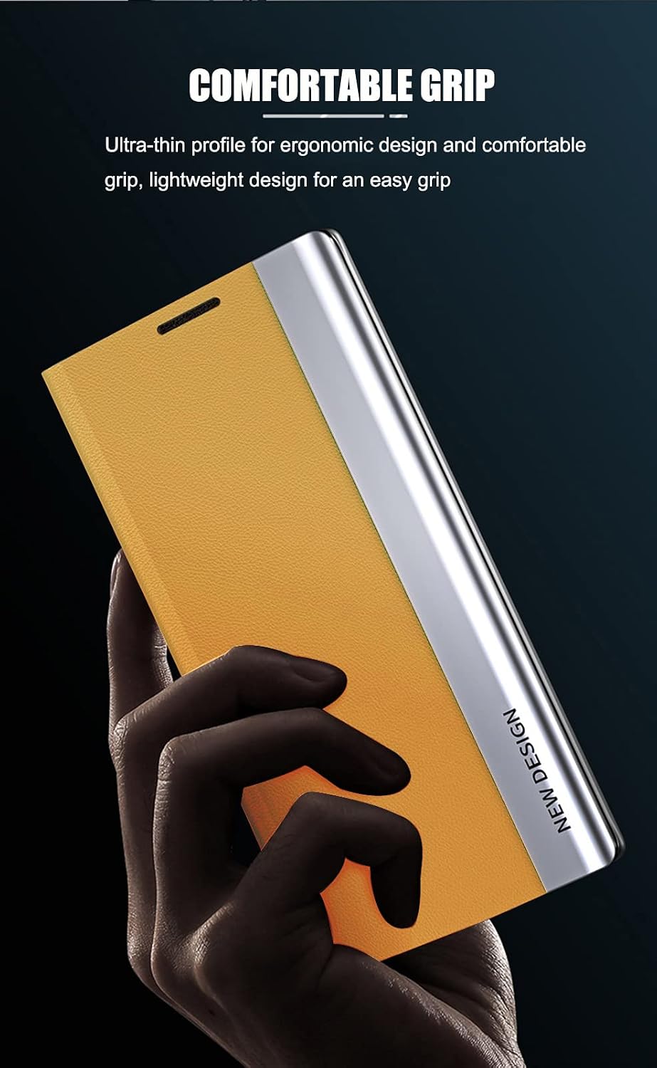 Flip Wallet Case Compatible with Samsung Galaxy A53 5G Phone Case PU Leather PC Bumper Magnetic Folio Kickstand Cover for Boy Girl Women Men(Yellow)