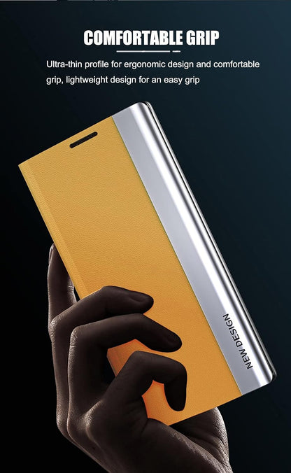 Flip Wallet Case Compatible with Samsung Galaxy A53 5G Phone Case PU Leather PC Bumper Magnetic Folio Kickstand Cover for Boy Girl Women Men(Yellow)