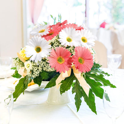 12 Pcs Artificial Gerbera Daisy Flowers PU Fake Daisy Decorations Realistic Touch Bouquet with Stems Home Table Centerpieces for Wedding Birthday Baby Shower Party Supplies (Pink,White,Yellow)