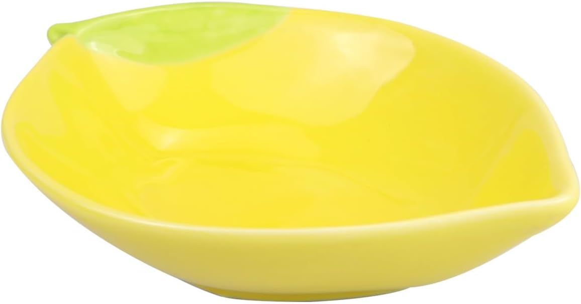 Versatile Ceramic Lemon Shaped Appetizer Dessert Bowl Snacks Fruit Salad Mixing Bowls Food Serving Tray for Home Kitchen
