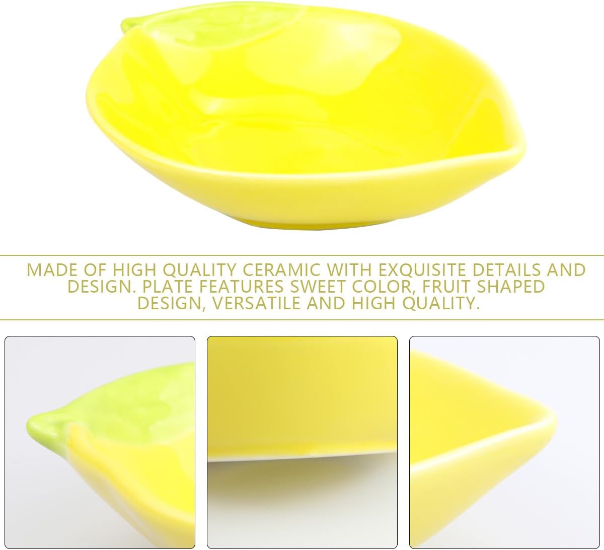 Versatile Ceramic Lemon Shaped Appetizer Dessert Bowl Snacks Fruit Salad Mixing Bowls Food Serving Tray for Home Kitchen