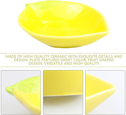 Versatile Ceramic Lemon Shaped Appetizer Dessert Bowl Snacks Fruit Salad Mixing Bowls Food Serving Tray for Home Kitchen
