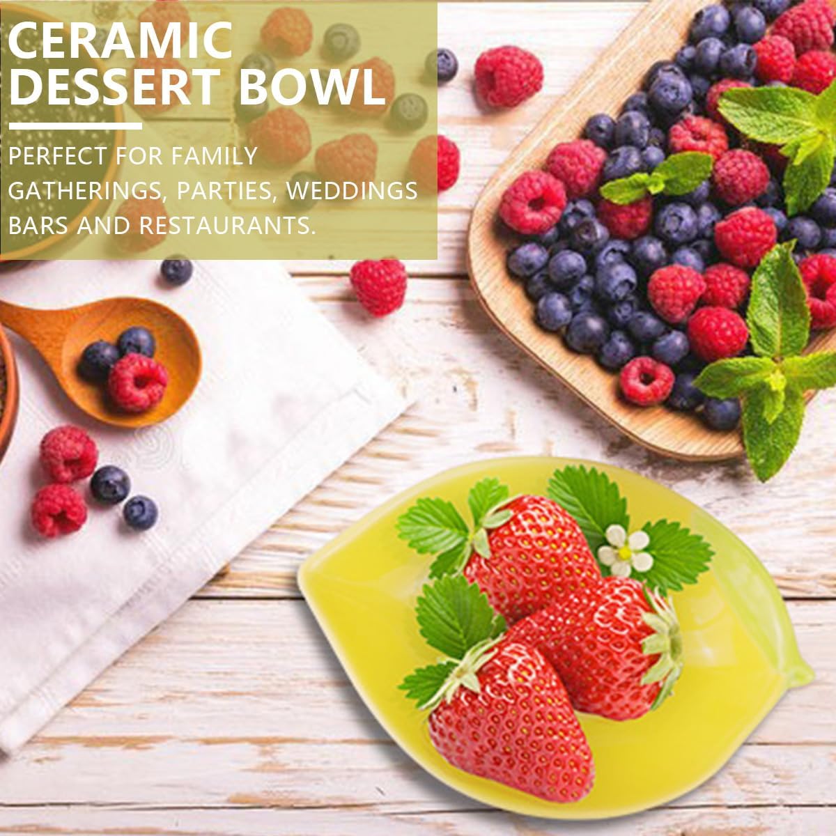 Versatile Ceramic Lemon Shaped Appetizer Dessert Bowl Snacks Fruit Salad Mixing Bowls Food Serving Tray for Home Kitchen