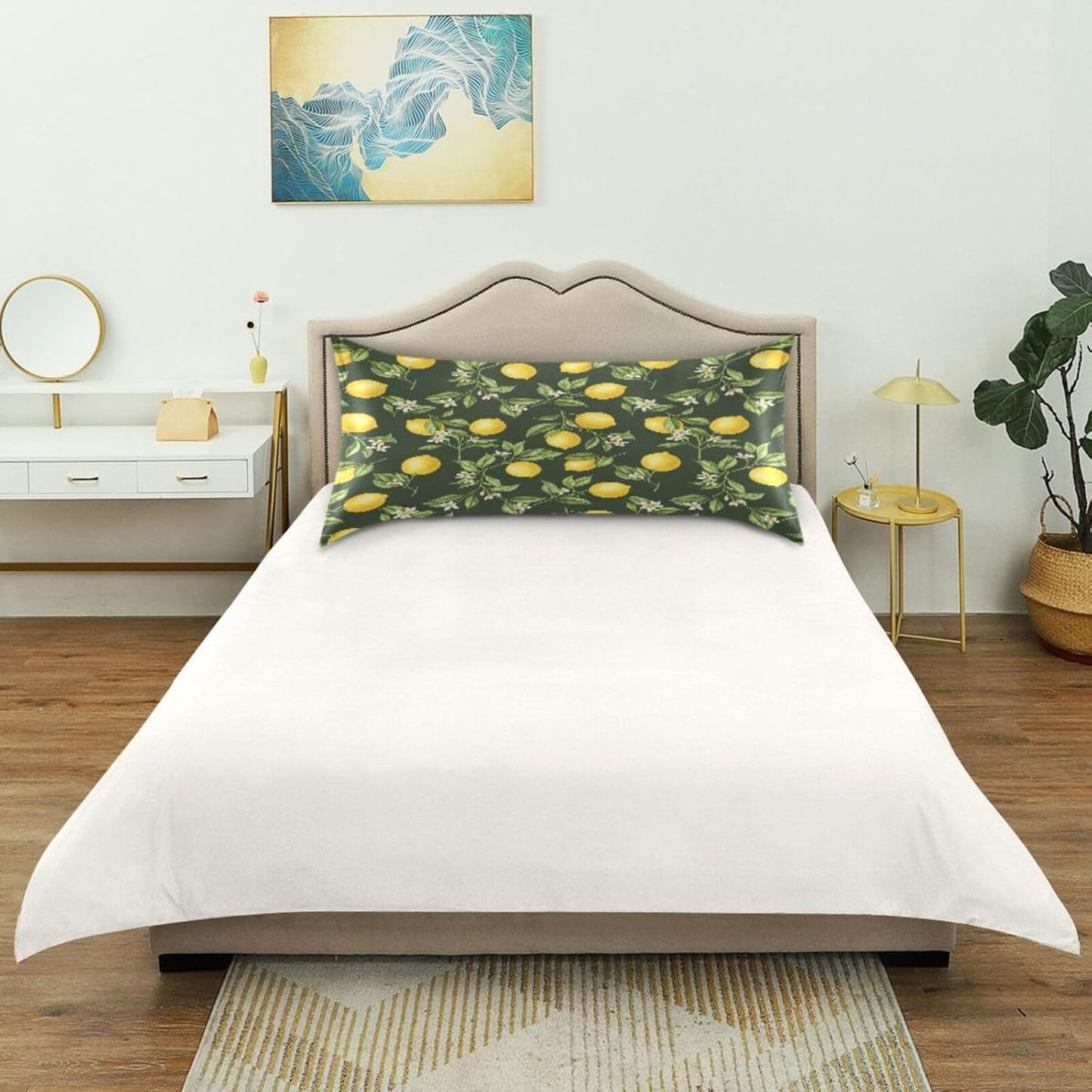 Ripe Yellow Lemons Satin Pillowcase for Hair and Skin Soft Breathable Wrinkle-Free Pillow Cases with Envelope Closure Cooling Pillow Covers for Sleeping Standard Size