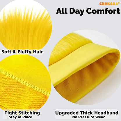 Hairy Headband Wig, Crazy Hat Funny Wigs Party Costume Accessories | Lightweight funny wig headband with upright fluffy hair for Crazy Hair Day, Spirit Week, costume parties, sports and cosplay