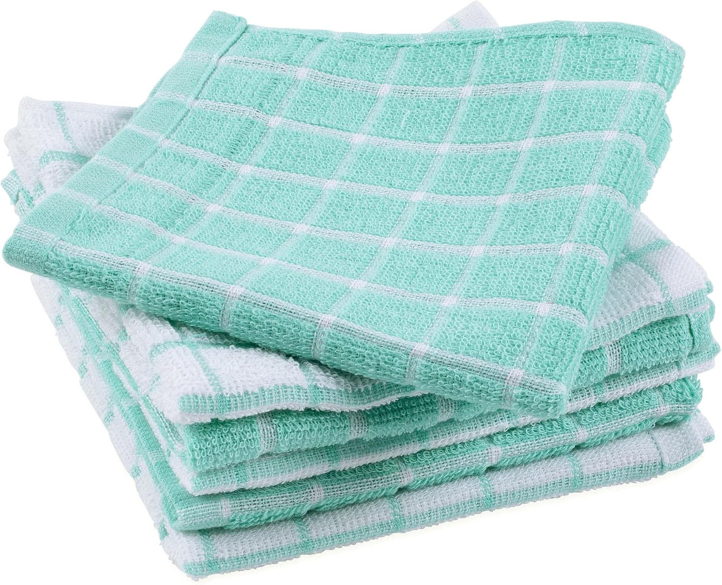 Basic Terry Collection Windowpane Dishcloth Set, 12x12, Yellow, 6 Piece