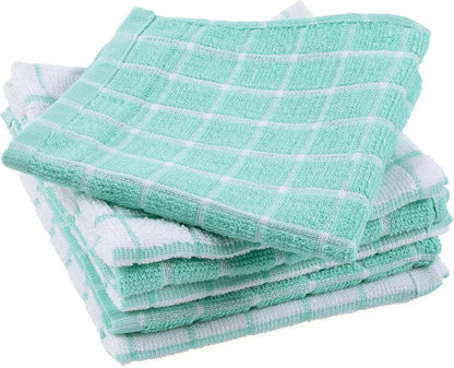 Basic Terry Collection Windowpane Dishcloth Set, 12x12, Yellow, 6 Piece