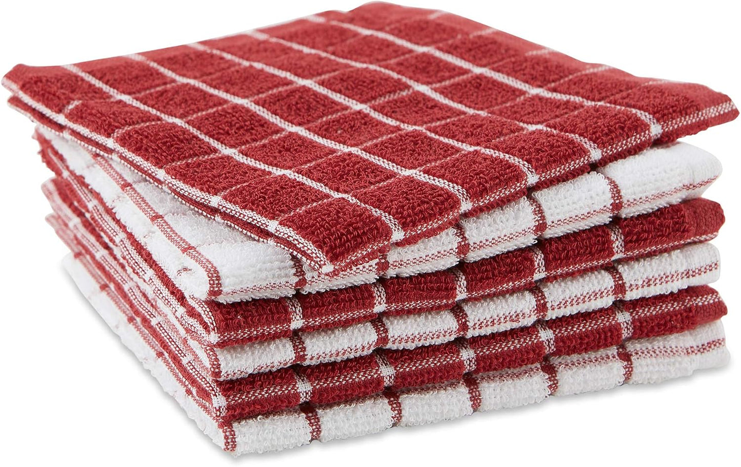 Basic Terry Collection Windowpane Dishcloth Set, 12x12, Yellow, 6 Piece