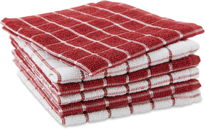 Basic Terry Collection Windowpane Dishcloth Set, 12x12, Yellow, 6 Piece