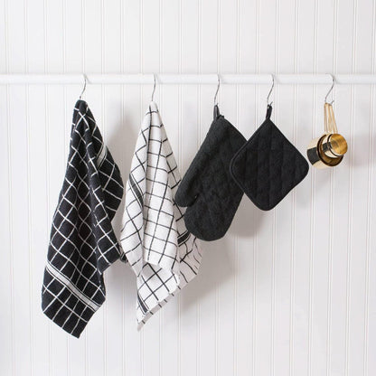 Basic Terry Collection Windowpane Dishcloth Set, 12x12, Yellow, 6 Piece