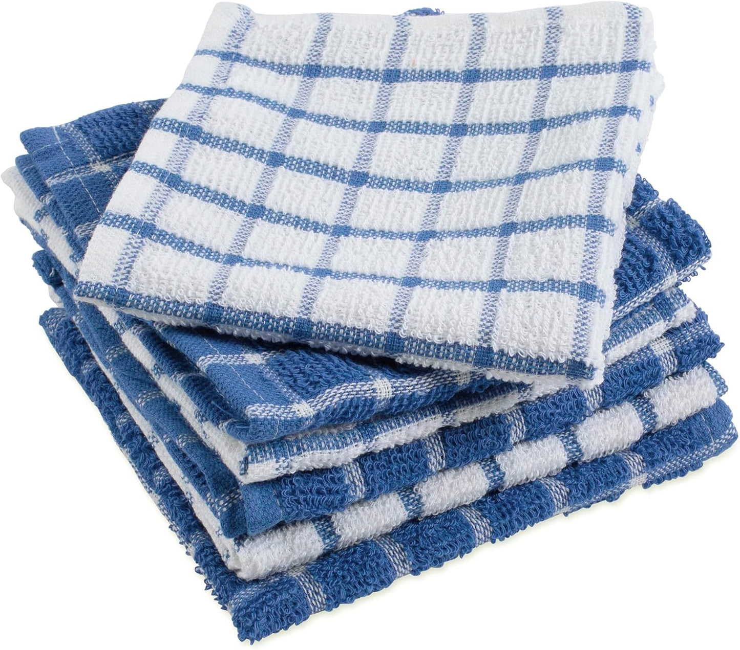 Basic Terry Collection Windowpane Dishcloth Set, 12x12, Yellow, 6 Piece